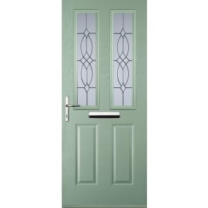 Euramax 2 Panel 2 Square Right Hand Chartwell Green Composite Door – 880 x 2100mm