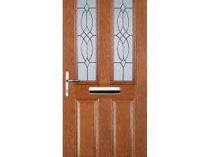 Euramax 2 Panel 2 Square Right Hand Oak Composite Door - 920 x 2100mm