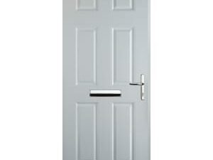 Euramax 6 Panel Left Hand White Composite Door - 840 x 2100mm