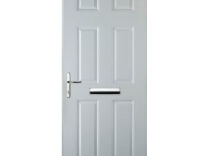 Euramax 6 Panel Right Hand White White Composite Door - 920 x 2100mm