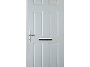 Euramax 6 Panel Right Hand White Composite Door - 880 x 2100mm