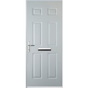 Euramax 6 Panel Right Hand White Composite Door – 880 x 2100mm