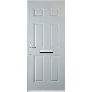 Euramax 6 Panel Right Hand White Composite Door – 840 x 2100mm