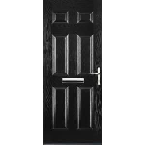 Euramax 6 Panel Left Hand Black Composite Door – 920 x 2100mm
