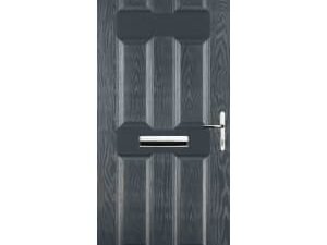 Euramax 6 Panel Left Hand Grey Composite Door - 920 x 2100mm