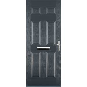 Euramax 6 Panel Left Hand Grey Composite Door – 880 x 2100mm