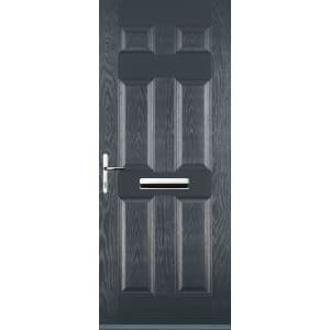 Euramax 6 Panel Right Hand Grey Composite Door – 920 x 2100mm
