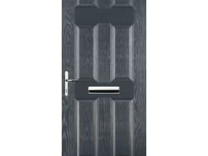 Euramax 6 Panel Right Hand Grey Composite Door - 880 x 2100mm
