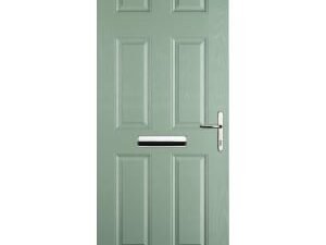 Euramax 6 Panel Left Hand Chartwell Green Composite Door - 880 x 2100mm