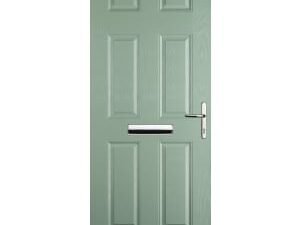 Euramax 6 Panel Left Hand Chartwell Green Composite Door - 840 x 2100mm