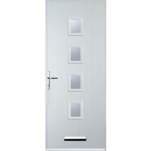 Euramax 4 Square Right Hand White Composite Door – 840 x 2100mm