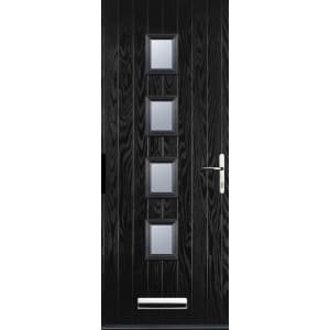 Euramax 4 Square Left Hand Black Composite Door – 920 x 2100mm