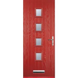 Euramax 4 Square Left Hand Red Composite Door – 920 x 2100mm