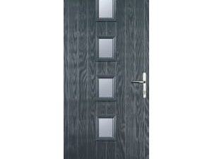 Euramax 4 Square Left Hand Grey Composite Door - 880 x 2100mm
