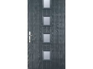 Euramax 4 Square Right Hand Grey Composite Door - 880 x 2100mm