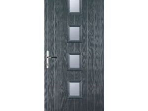 Euramax 4 Square Right Hand Grey Composite Door - 840 x 2100mm