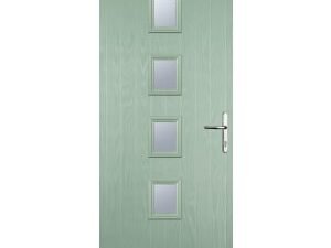 Euramax 4 Square Left Hand Chartwell Green Composite Door - 880 x 2100mm