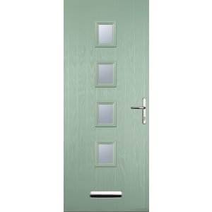 Euramax 4 Square Left Hand Chartwell Green Composite Door – 880 x 2100mm