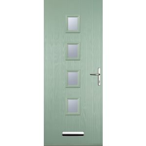 Euramax 4 Square Left Hand Chartwell Green Composite Door – 840 x 2100mm
