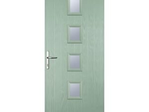 Euramax 4 Square Right Hand Chartwell Green Composite Door - 880 x 2100mm