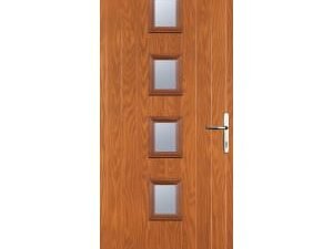 Euramax 4 Square Left Hand Oak Composite Door - 880 x 2100mm