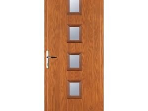 Euramax 4 Square Right Hand Oak Composite Door - 920 x 2100mm