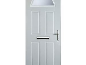 Euramax 4 Panel 1 Arch Left White Hand Composite Door - 840 x 2100mm