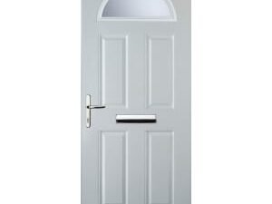 Euramax 4 Panel 1 Arch Right Hand White Composite Door - 840 x 2100mm