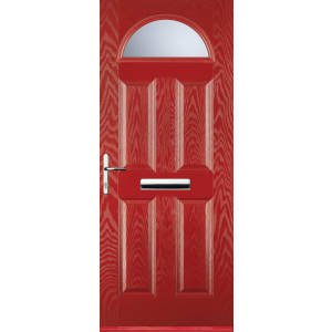 Euramax 4 Panel 1 Arch Right Hand Red Composite Door – 920 x 2100mm