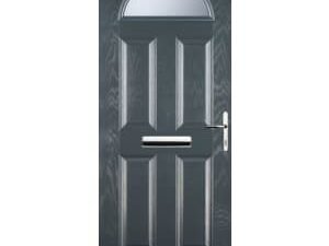 Euramax 4 Panel 1 Arch Left Hand Grey Composite Door - 920 x 2100mm