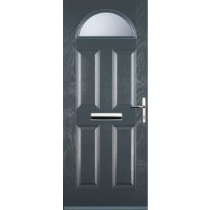 Euramax 4 Panel 1 Arch Left Hand Grey Composite Door – 920 x 2100mm