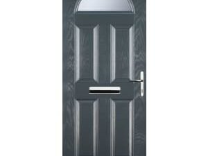 Euramax 4 Panel 1 Arch Left Hand Grey Composite Door - 880 x 2100mm