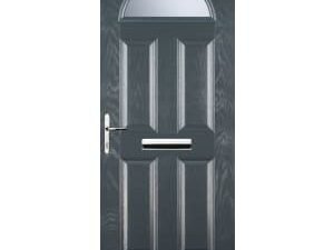 Euramax 4 Panel 1 Arch Right Hand Grey Composite Door - 920 x 2100mm