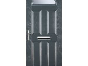 Euramax 4 Panel 1 Arch Right Hand Grey Composite Door - 840 x 2100mm