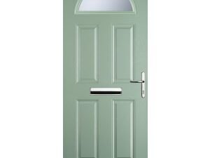 Euramax 4 Panel 1 Arch Left Hand Chartwell Green Composite Door - 920 x 2100mm