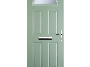 Euramax 4 Panel 1 Arch Left Hand Chartwell Green Composite Door - 880 x 2100mm