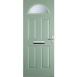 Euramax 4 Panel 1 Arch Left Hand Chartwell Green Composite Door – 840 x 2100mm