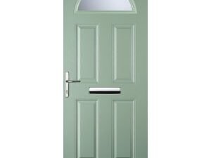 Euramax 4 Panel 1 Arch Right Hand Chartwell Green Composite Door - 880 x 2100mm