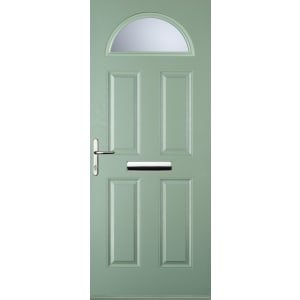 Euramax 4 Panel 1 Arch Right Hand Chartwell Green Composite Door – 840 x 2100mm