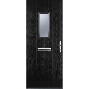 Euramax 1 Square Left Hand Black Composite Door – 920 x 2100mm