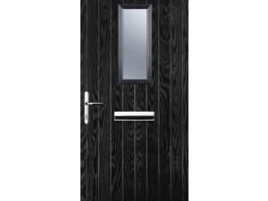 Euramax 1 Square Right Hand Black Composite Door - 920 x 2100mm