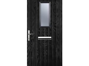 Euramax 1 Square Right Hand Black Composite Door - 880 x 2100mm