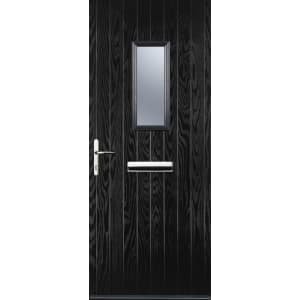 Euramax 1 Square  Right Hand Black Composite Door – 840 x 2100mm