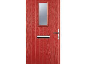Euramax 1 Square Left Hand Red Composite Door - 920 x 2100mm