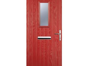 Euramax 1 Square Left Hand Red Composite Door - 880 x 2100mm