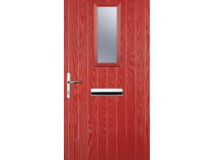 Euramax 1 Square Right Hand Red Composite Door - 880 x 2100mm