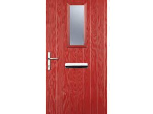 Euramax 1 Square Right Hand Red Composite Door - 840 x 2100mm
