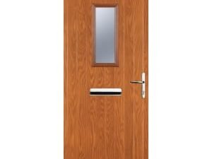 Euramax 1 Square Left Hand Oak Composite Door - 840 x 2100mm