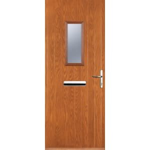 Euramax 1 Square Left Hand Oak Composite Door – 840 x 2100mm