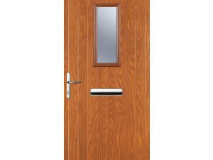 Euramax 1 Square Right Hand Oak Composite Door - 880 x 2100mm